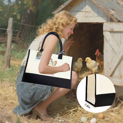 Chicken Stuff for Women,Chicken Mom Gifts,Include Funny Canvas Tote Bag Makeup Bag Keychain Hat Socks Crochet Animals Card for Birthday Christmas