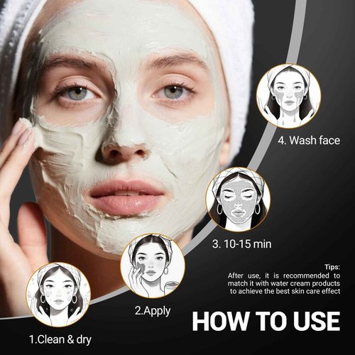 LANGULLCI Purifying Kaolin Clay Mask & Mud Face Mask - Blackhead Remover, Oil Control for Sensitive/Oily/Dry Skin | Detoxifying Scrub & Pore Cleaner | Helps Reduce Pores & Acne | 10.5oz