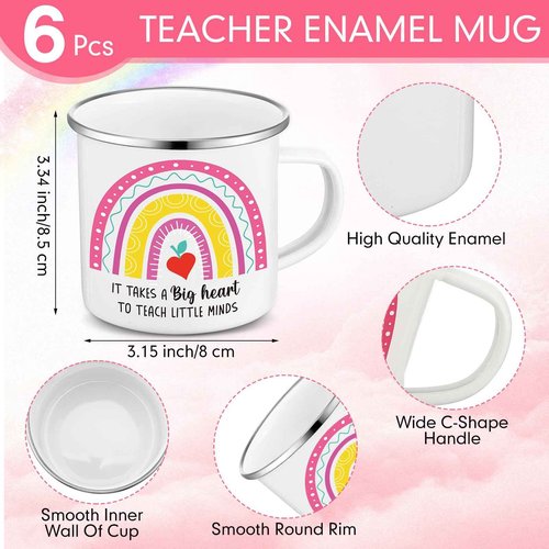 Singhoow 18 Pcs Teacher Appreciation Gifts Set for Women, Christmas Thank You Gifts Makeup Bags Enamel Mugs Socks Bulk 2025 Present for Teacher's Day Merry Xmas Thanksgiving