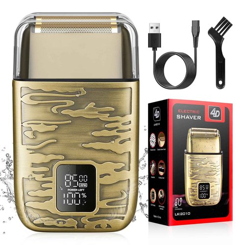 Dumite Electric Shavers for Men,3-Speeds Electric Razor,Head Shavers for Bald Men,Double Foil Beard Trimmer,Barber Supplies Waterproof Shaver, Gifts (Bronze-1)
