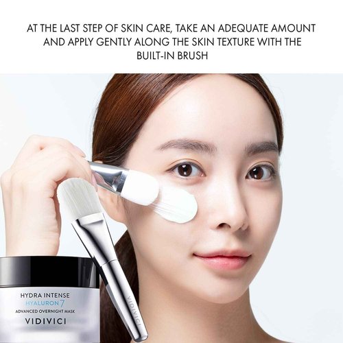 VIDIVICI Hydra Intense Hyaluron7 Advanced Overnight Mask – Long Lasting Moisturizing Face Sleeping Mask with Hyaluronic Acid - Included Luxurious Brush 1.69 oz.