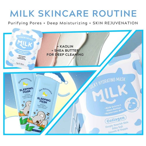13Pcs Milk Skin Care for Kids - Milk Skincare for Teens 10-12 Cleaning & Hydrating & Nourish Skin, Kids Skin Care Set for Girls Ages 8-12 Ideal for Beginners - Beauty Gift Set for Women/Girls