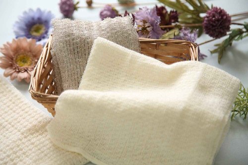 Exfoliating Washcloth [Made in Japan] Shower Back Scrubber, Plant-Based Loofah (3pcs Set)