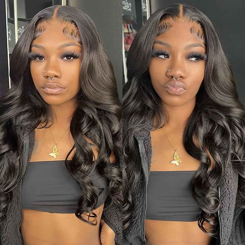 Frozen beauty 13x6 Lace Front Wigs,Glueless Synthetic HD Transparent Lace,200% Density Body Wave with Baby Hair,Pre-Plucked Frontal Wigs for Women 30 Inch,Natural Hairline (Brown-Body Wave)