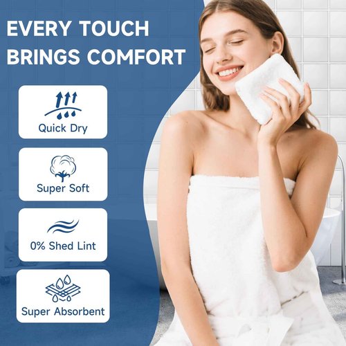 TEAWOO Coral Velvet Washcloths Bulk -240 Pack, Highly Absorbent and Soft White Face Towels, Multi-Purpose Washcloths and Hand Towels for Bathroom, Hotel, Spa and Gym, 12 x 12 inches