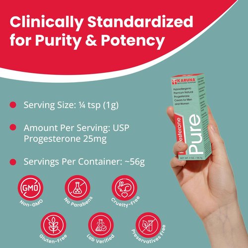 Karuna Progesterone Pure 2OZ | Hypoallergenic USP Progesterone from Wild Yam Root Extract, Organic Jojoba Oil and Aloe Leaf Extract Organic Shea Butter Vitamin E