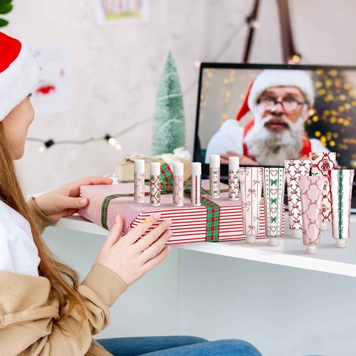 Dansib 36 Sets Christmas Hand Cream and Lip Balm Bulk Gift Set, 6 Scents Coquette Bowknot Christmas Stocking Stuffer Travel Size Hand Lotion Lip Care Holiday Party Favor Gift for Women Staff Coworker