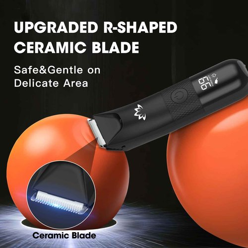 RESUXI Manscape Ball Trimmer for Men,Body& Pubic Hair Trimmer and Groin Hair Shaver, Bikini Trimmer Women,Smooth Shaving, Lightweight with Travel Lock, IPX7 Waterproof Wet/Dry Shaving, LED Display