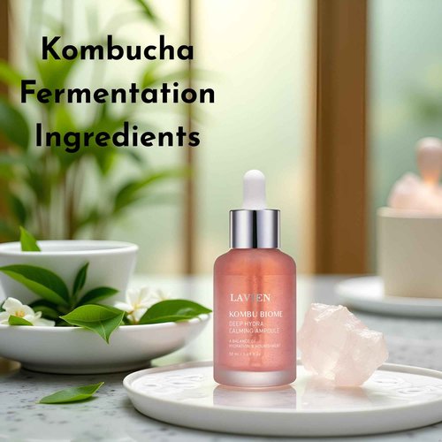 Lavien Kombu Biome Deep Hydra Calming Ampoule - Facial Serum, Ultra Moisturizer, Hydration and Nourishment - Triple Hyaluronic Acid, Suitable for All Skin Types - 1.69 Fl Oz (50ml) Bottle