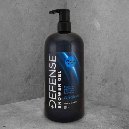 Defense Acne Care Bar Soap 4.2oz 2% Salicylic Acid (2-Pack) & Body Wash 32 oz - Natural Shower Gel