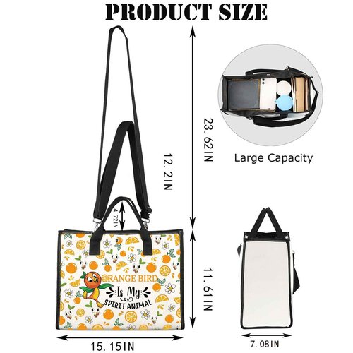 JNIAP Sunshine Bird Cosmetic Makeup Bag Bird Lover Gifts Sunshine Bird Zipper Pouch Sunshine Bird Merchandise (Orang tote)