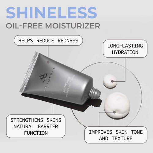 COSMEDIX Shineless Oil-Free Face Moisturizer for Women & Men - Hydrating Face Cream with Vitamin B3 for Oily & Blemish-Prone Skin - Daily Facial Skin Care for Firmer, Smoother & Radiant Glow