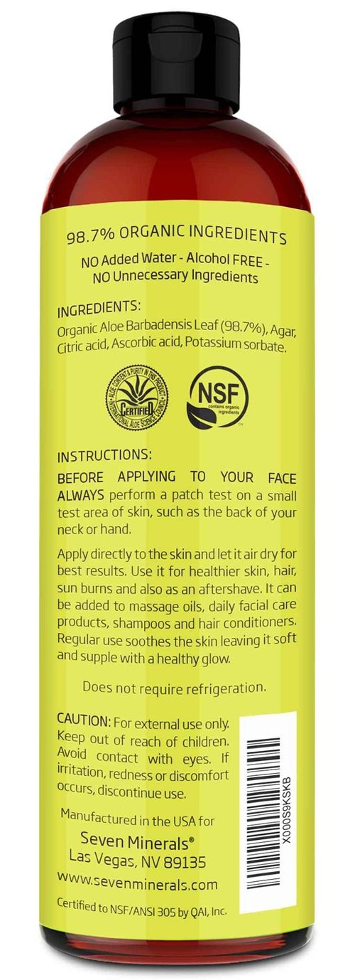 Seven Minerals Organic Aloe Vera Gel 3-Pack