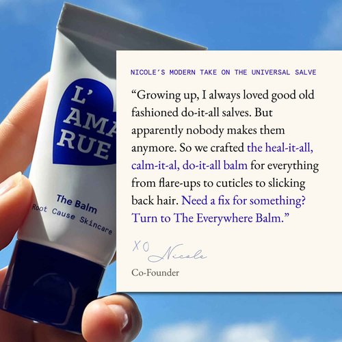 L'AMARUE The Everywhere Balm with Heart to Heart Complex®, Non-Greasy, Waterless Balm for Dry Skin, Cracked Skin & Irritation Soothing with Omega Fatty Acids & Essential Vitamins All Ages, 1 fl oz