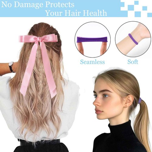 Curly Hair Brush,Curl Defining Brush,Slick Back Hair Brush,Rat Tail Comb,Edge Bristle Brush,Clip Claw,Bow,Satin Scrunchies,No Damage Hair Ties,Scarf Hair Ties,Gifts For Women,Best Gift Set(Ivory)