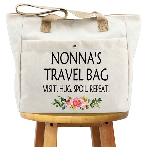 WCGXKO Nonna Gift For Grandma From Grandchildren Nonna Travel Gift Grandmother Tote Bag (NONNA TB)