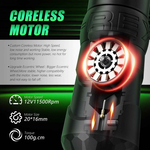 U-REX Tattoo Gun Kit Wireless Tattoo Machine Kit Cordless, Tattoo Pen with 4.0mm Stroke, Complete Tattoo Kit with Pro Needles Cartridges, Full Tattoo Accessories, for Beginners & Professional Artists