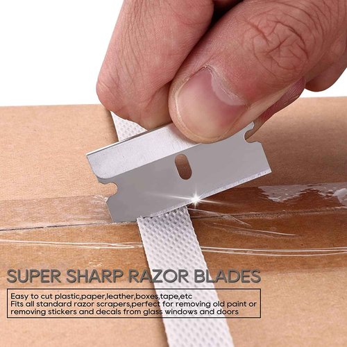 REXBETI 1400PCS Single Edge Razor Blades, Industrial Razor Blades for Scraper, Suitable for Removing Labels, Decals, Stickers and Old Paint