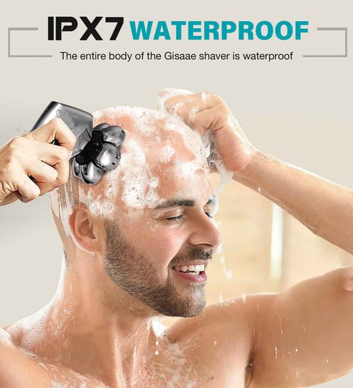 Gisaae Head Shavers for Bald Men, Upgraded 7D Electric Razor, Cordless Rechargeable, Ipx7 100% Waterproof, Dry & Wet Bald Head Shaver, Beard Grooming Kit with Led Display