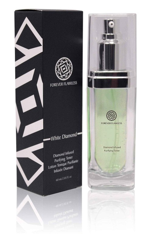 Forever Flawless Exfoliating Facial Toner With White Diamond Powder and Aloe Vera FF16, Enhance Skin Elasticity and Firmness, Cleanse and Close Pores (2.03 fl oz)