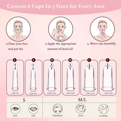 Electric Facial Cupping Therapy Set, 3-in-1 Cupping, Gua Sha & Massage Tool, 3 Cup Sizes for Face, Neck & Eyes, Anti-Wrinkle, Cellulite Reduction with 2 mode 9 Suction Levels 5 frequencies Facial Tool