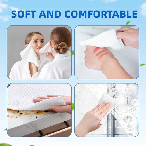 130 Count Disposable Face Towel, Clean Facial Wash Cloth Ultra Soft & Thick Cloth for Sensitive and All Skin Types for Skin Care Make-up Wipes Face Wipes and Facial Cleansing (6 packs)