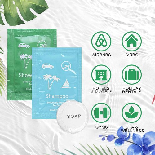 Travel Size Soap and Shampoo,Travel Size Body Wash and Shampoo Bulk 0.28fl Oz,Travel Size Shower Gel Set，Shampoo Bulk Travel Size ,Hotel Supplies Bulk Hygiene Kits for Homeless Hotel (Pack of 100)