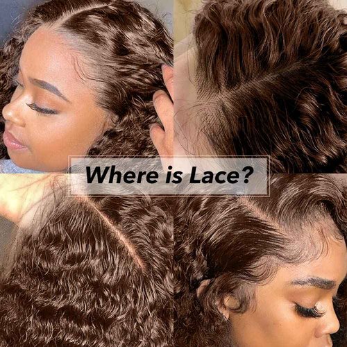 ghotool 250% Density Mongolian Curly Lace Front Wigs Human Hair 13x6 Auburn Brown HD Transparent Lace Front Wigs Human Hair for Women Chocolate Deep Curly Lace Front Wigs Human Hair