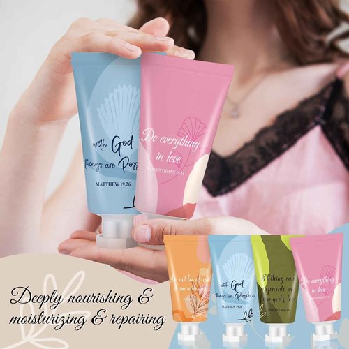 48 Pcs Christian Hand Lotion Bulk Gifts for Women Bible Verse Mini Travel Hand Cream Religious Thanksgiving Christmas Gift for Church Members Prayers Teachers Coworkers Homeless