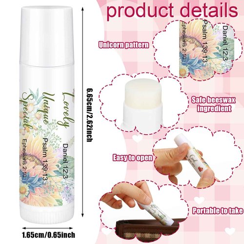 Siifert 50 Pcs Christian Lip Balm Bulk Scripture Bible Verses Lip Balm Christian Gifts for Women Faith Religious Church Party Favor Inspirational Gift for Coworker Staff Employee(Fresh)