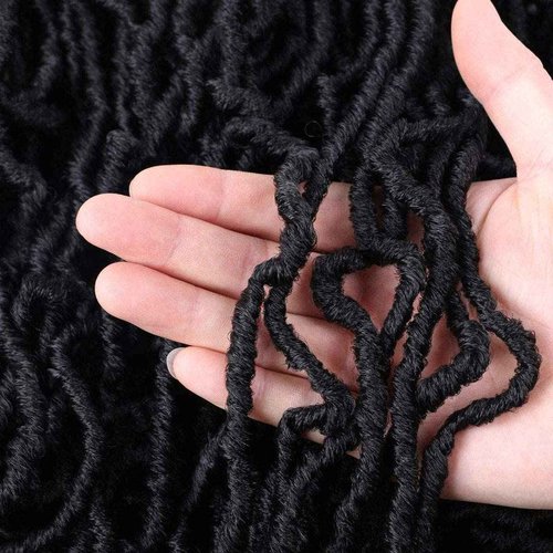 6 Packs Soft Locs Crochet Hair Pre Looped 40 Inch Faux Locs Crochet Braids Goddess Locs Dreadlocs Synthetic Hair For Black Women (1B, 40 Inch (Pack of 6))