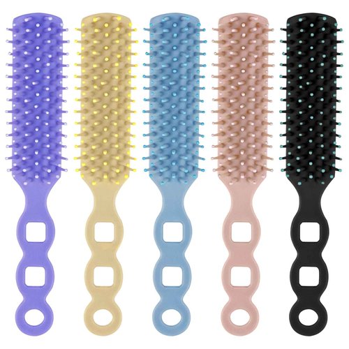 Gisdo 100 Pcs Hair Brush and Comb Set in Bulk for Homeless Individually Wrapped, Bulk Comb Brush Hairbrush for Women Kids Hotel Homeless Charity (Bright Color)