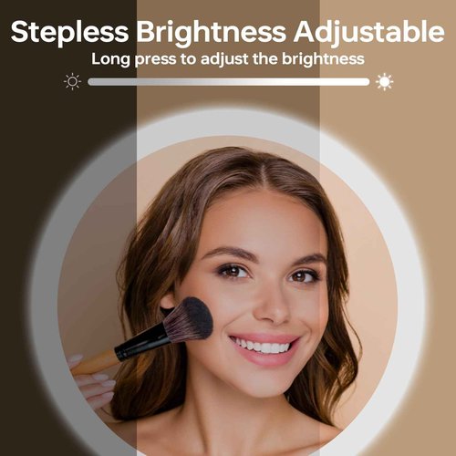 Erlingeryi 9" Magnifying Mirror with Lights 20X, Height Adjustable, Dimmable, Rechargeable, Chrome