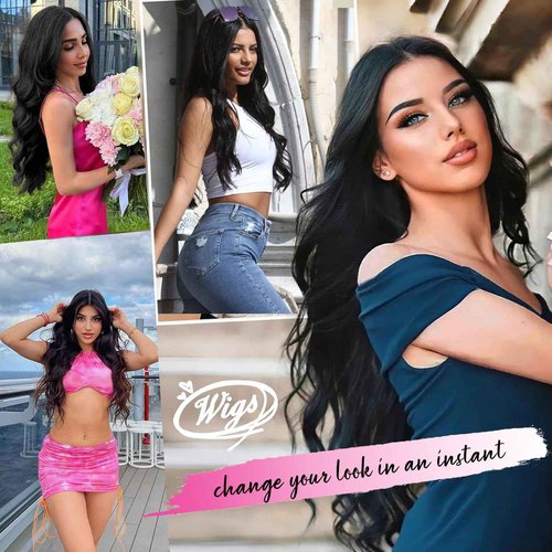 draconenee V Part Wig Human Hair 14 inch Upgrade U Part Wigs Body Wave for Black Women Beginner Friendly No Sew In and No Leave Out Glueless Brazilian Virgin Hair Natural Black Color 180% Density