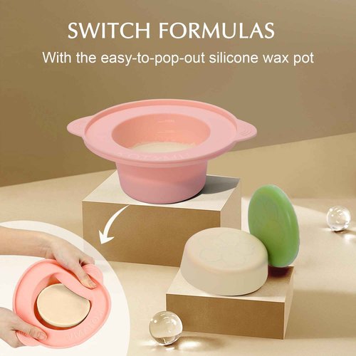 KOTAMU Waxing Kit Black Digital, Pink Wax Beads for Hair Removal, Target Thin Fine Hair Face Eyebrows Chin Legs Underarm Bikini Waxing, Suitable for Women and Men