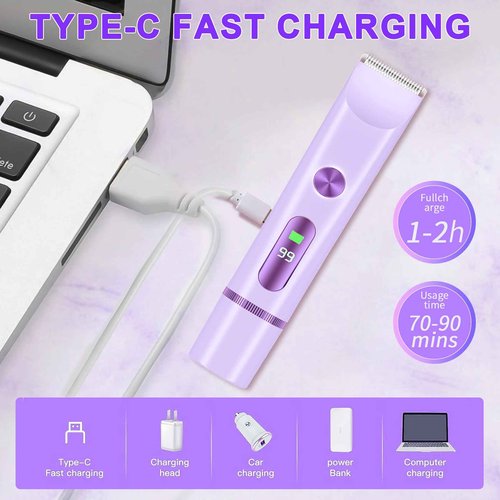 Nawedaa 2025 Bikini Trimmer for Women, Cordless& Painless& Waterproof Dual Head Shaver for Women Private Area& Face& Body, 2-in-1 Electric Razors, Bikini Shaver, Hair Trimmer with LCD
