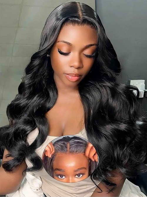 BELIANA Glueless Wigs Human Hair Pre Plucked Pre Cut 5x5 HD Lace Closure Wigs Human Hair 180% Density Wear and Go Body Wave Lace Front Wigs Human Hair for Women 18 Inch