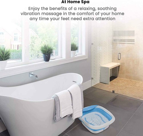 Homedics Compact Pro Spa Collapsible Footbath with Heat | Vibration Massage, ACU-Node Surface, Heat Maintenance | Improves Circulation, Soothe Tired Muscles, Collapsible Tub for Easy Storage