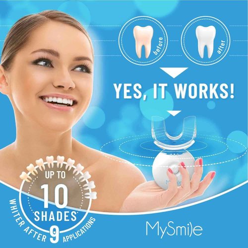 MySmile Teeth Whitening Kit with LED Light, 6 Non-Sensitive Teeth Whitening Gel,Teeth Whitener Dental Grade Tooth Whitening Gel for Tray, 10 min Fast Result Whitening
