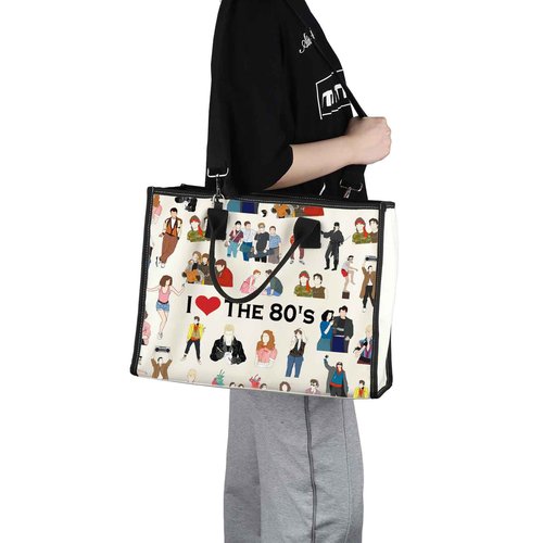 G2TUP Movies Inspired Gift I Love The 80's Tote Bag 80’s Movies Lover Fan Handbag Movies Merchandise 80’s Gift (I Love The 80's TT)