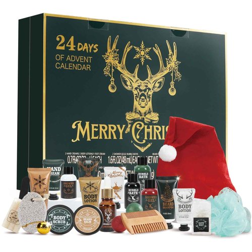 Advent Calendar for Adults Rinse & Robust Christmas Gifts for Men Advent Skincare Calendar Countdown Calendar 24PCS 2025 Beauty Advent Calendar Beard Care Set for Men