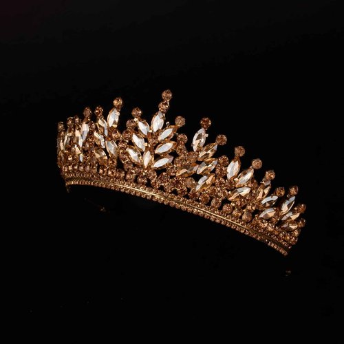 LIMELIA Women's Tiara-Crown for Henna Wedding Party | Glitter Hair Accessories for Bridal Birthday Pageant Prom Halloween Cos-play Costume Christmas Party, Princess Crowns | Rio - Honey