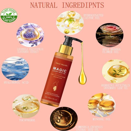 POYICGS Magic Body Firming Oil – Full Body Use, Hydrating and Firming Skin Oil for Arms, Chest, and Thighs – with Vitamin E, Rosehip