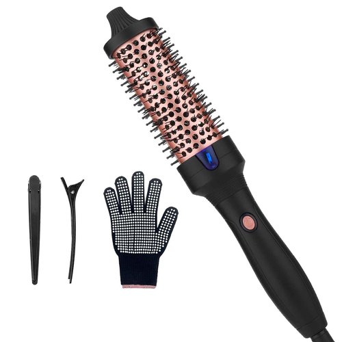 Beatslm Pro Heated Round Brush with Negative Ion Technology - Curling Iron, Hair Straightener, Fast Heating for All Hair Types (38MM)