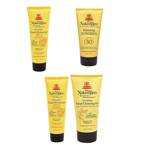 The Naked Bee Vitamin C Face & Body Moisturizing Sunscreen SPF 30 + 2.5oz Vitamin C Facial Moisturizer SPF 30 Orange Blossom + Orange Blossom Honey Everyday Facial Care