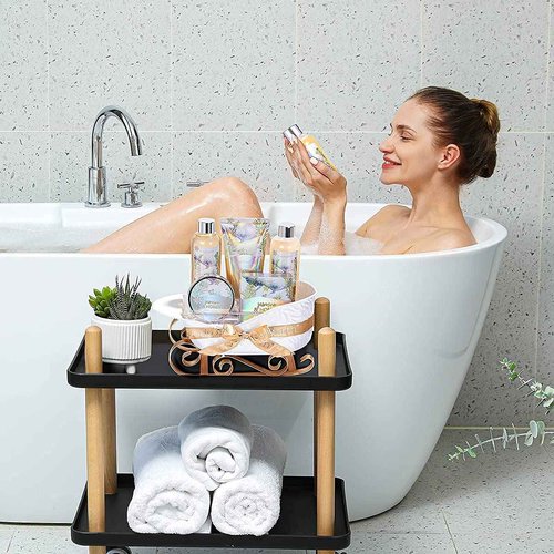 Bath and Body Set -Jasmine & Honey Scent Women Gifts Spa Set and 7 Pcs Lavender Scented Spa Gifts for Women