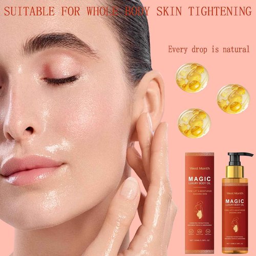 POYICGS Magic Body Firming Oil – Full Body Use, Hydrating and Firming Skin Oil for Arms, Chest, and Thighs – with Vitamin E, Rosehip