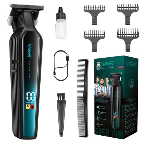 VGR 930 Professional Beard Trimmer Hair Clippers for Men, 360 Minutes Run Time Hair Trimmer for Men, Zero Gapped Barber Trimmer with T Blade, USB-C Rechargeable Cordless Edgers Clippers, Green