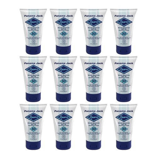 Panama Jack Sport Sunscreen Lotion - SPF 30, Broad Spectrum UVA/UVB Protection, Non-Greasy, PABA, Paraben, Gluten & Cruelty Free, 3 FL OZ (Pack of 6)