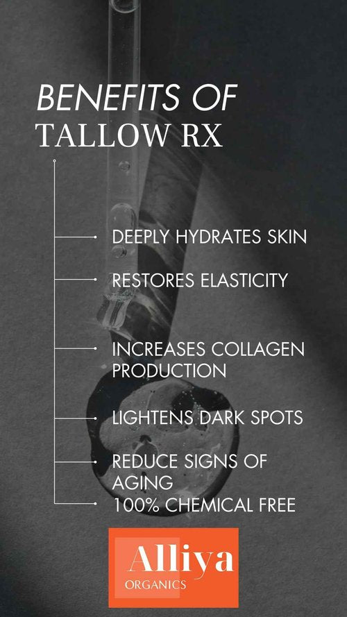 Alliya Organics Tallow Rx Hydrating Anti-Aging Face Cream, 2 oz (Chemical Free)